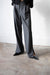 Straight leg pant with side slits in charcoal — main image