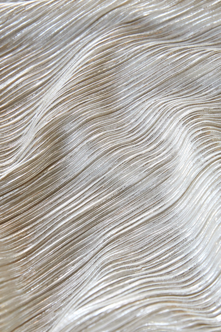 SPARKLY PLEATED PANT in Champagne — alternate angle