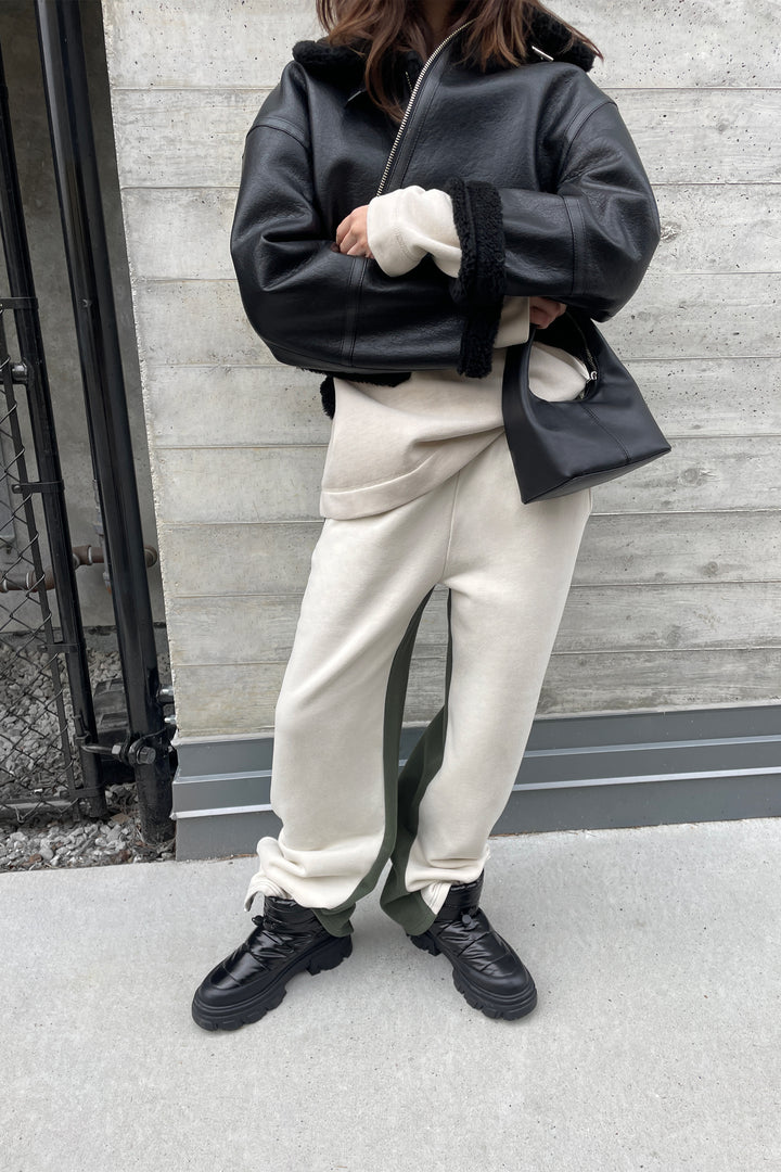 COZY TWO-TONE PANT in Cream Thyme — alternate angle