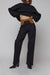 Colour block twill pant in black bronze brown — main image