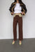 Colour block twill pant in fudge algae — main image