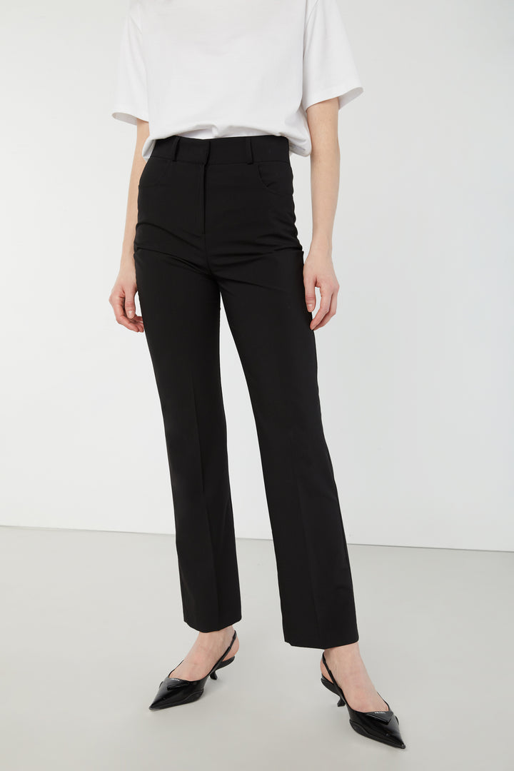 SPLIT BACK HEM TROUSER in Black — alternate angle