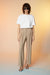 Straight leg pant with pleats in taupe — main image