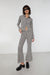 Floral pleated flared pant in white — main image