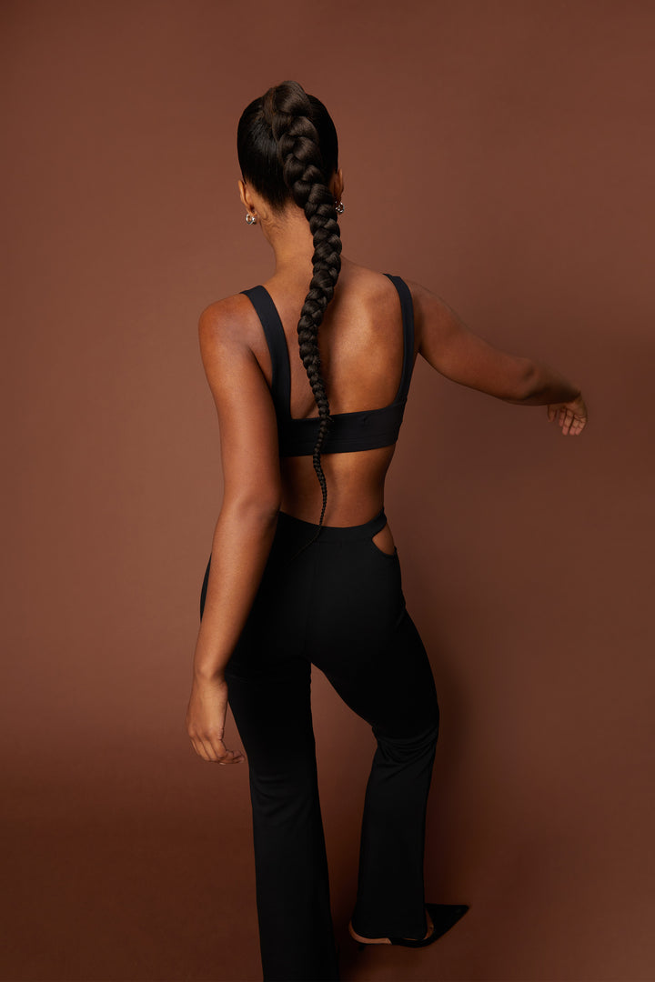 SIDE CUT-OUT PANTS in Black — alternate angle
