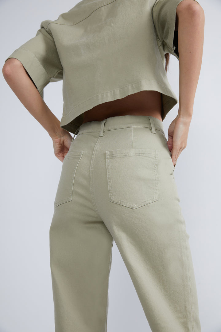 STRAIGHT LEG TWILL PANT in Elm — alternate angle
