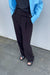 Wide leg crossover pant in black — main image