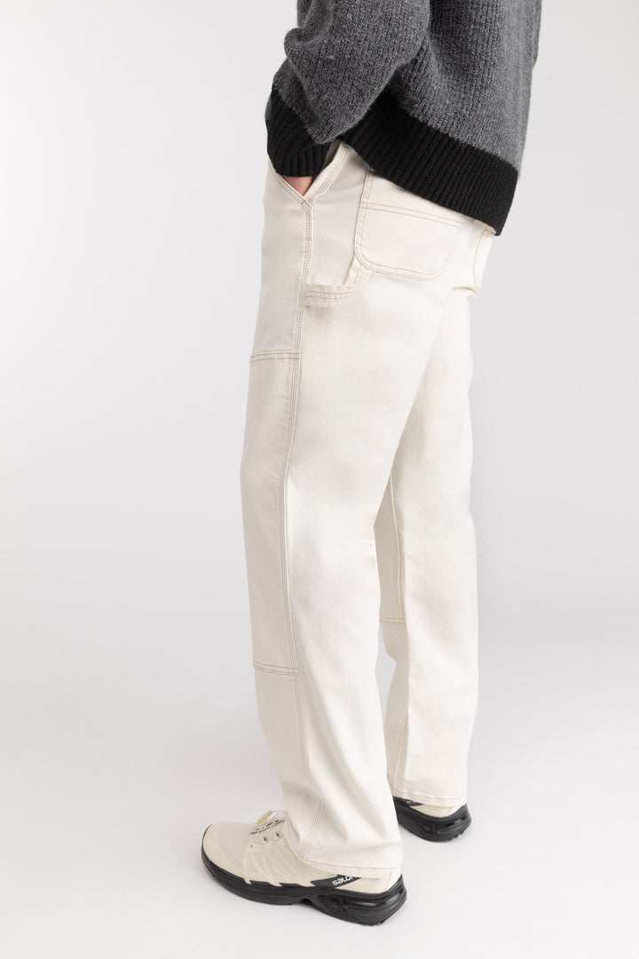 TWILL WORKWEAR PANT in Cream — alternate angle