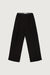 Wide leg trouser with double belt detail in black — main image