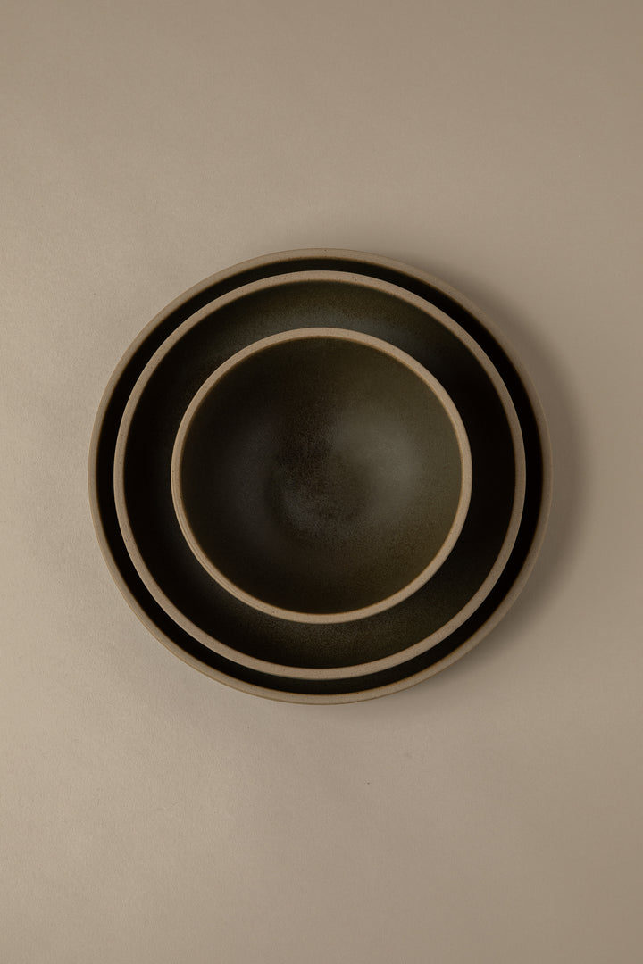 CREST DINNER BOWL in Tuscan Olive — alternate angle