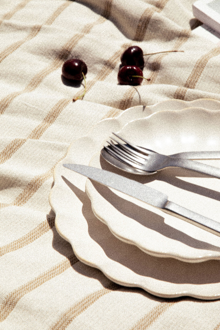 SCALLOPED DINNER PLATE in Cream — alternate angle