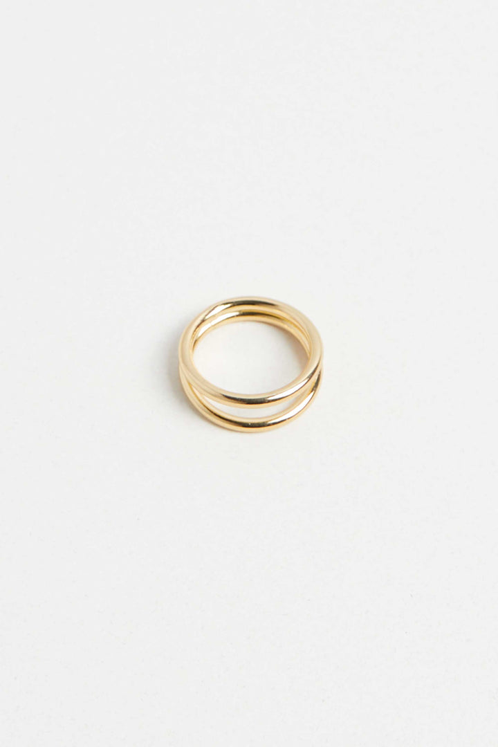 DOUBLE BAND RING in Gold — alternate angle