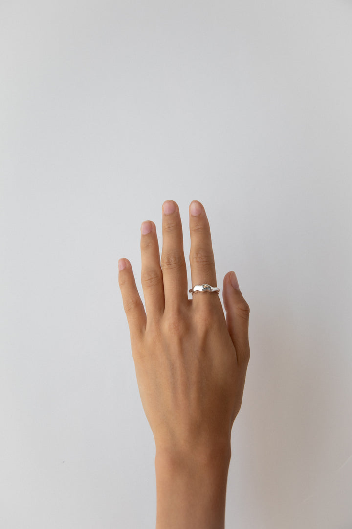 WAVY RING in Silver — alternate angle