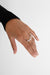 Organic shaped ring with zirconia in silver — main image