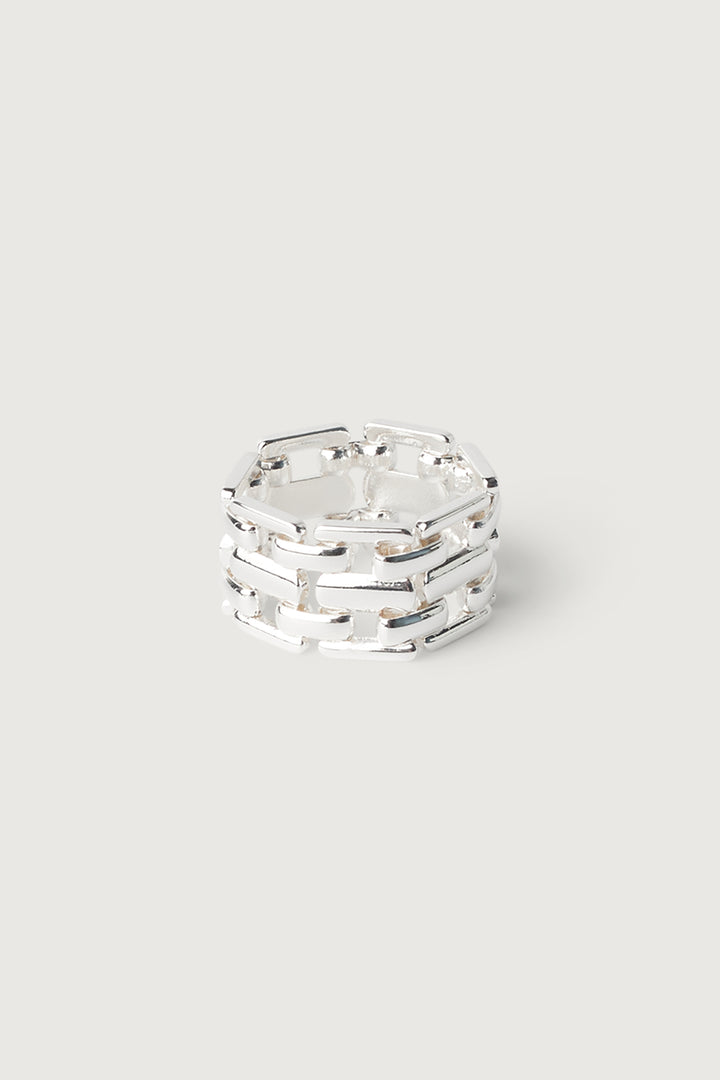 PANTHER LINK RING in Silver — alternate angle