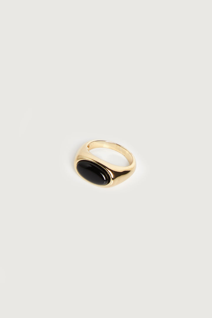 ONYX DOME SIGNET RING in Gold — alternate angle