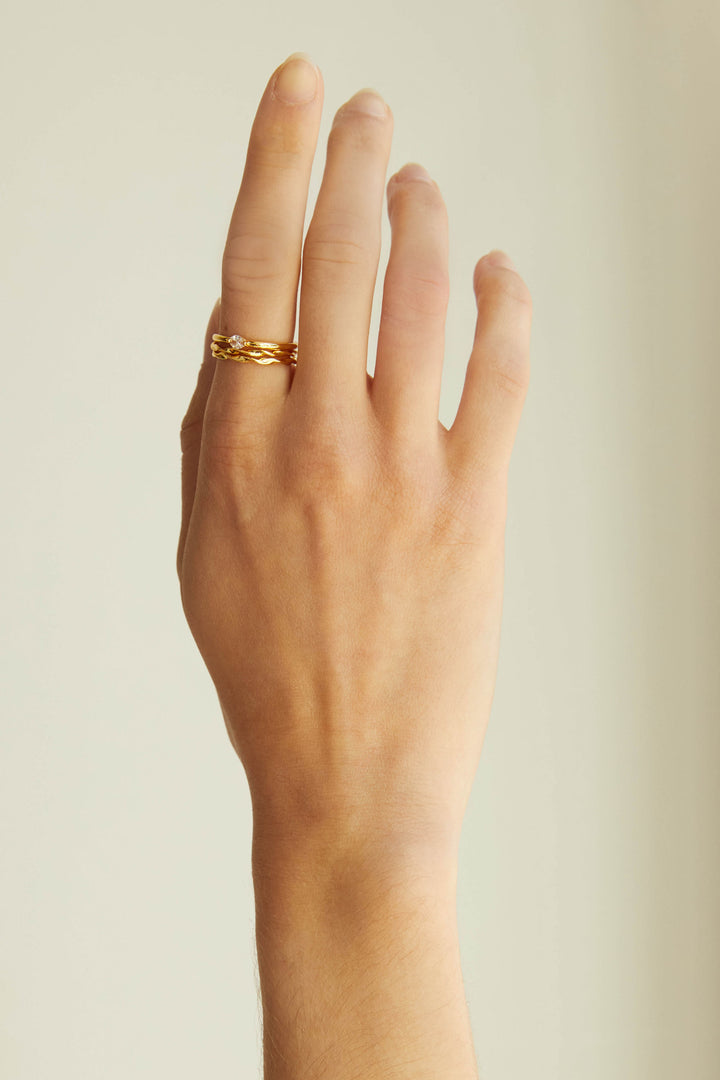 DAINTY RINGS PACK in Gold — alternate angle