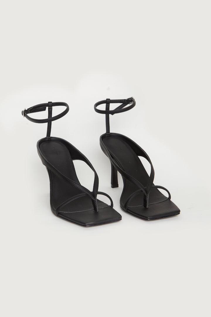 STRAPPY HEEL SANDAL in Black — alternate angle