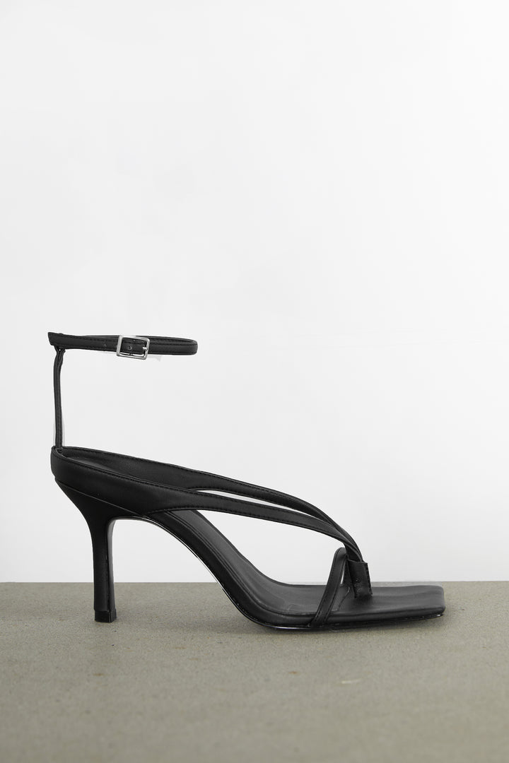STRAPPY HEEL SANDAL in Black — alternate angle