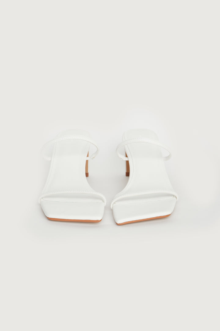 THIN STRAP HEELED SANDAL in White — alternate angle