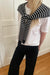 Striped cardigan effect scarf in black — main image