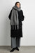 Wool blend scarf with tassel in heather charcoal grey — main image