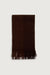 Striped boucle scarf with tassels in coffee bean stripe — main image