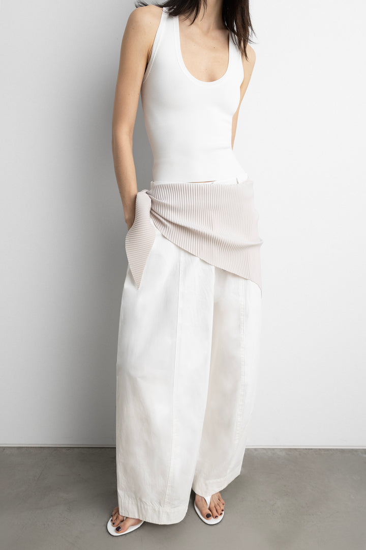 PLEATED KNIT SCARF in Chateau Grey — alternate angle