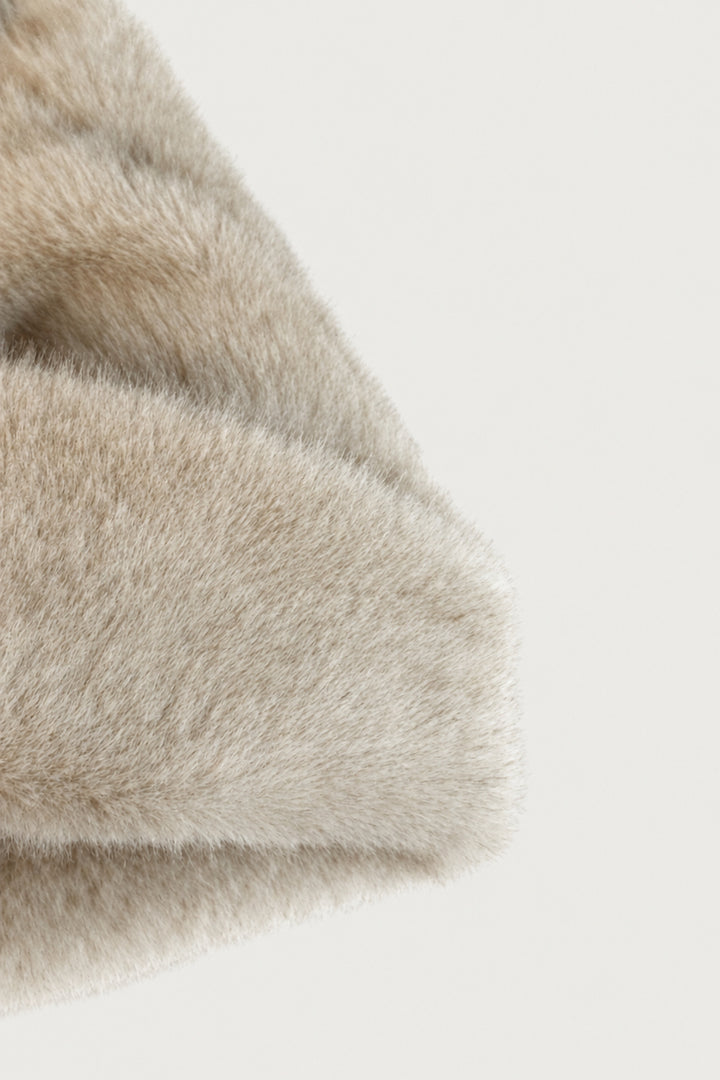 FAUX FUR SNOOD in Oatmeal — alternate angle