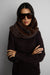 Faux fur snood in turkish coffee — main image