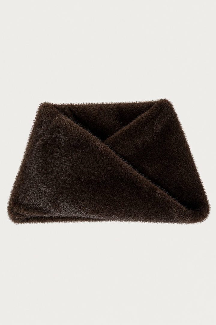 FAUX FUR SNOOD in Turkish Coffee — alternate angle