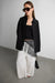 Crochet fringe scarf in black — main image