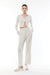 Buttoned long sleeve and straight leg pant set in oatmeal — main image