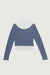 Layered tee and long sleeve top in blue grey — main image
