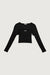 Layered long sleeve and cropped tank set in black — main image