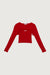 Layered long sleeve and cropped tank set in red — main image