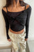 Layered crop top in black — main image