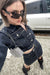 Denim jacket and skirt set in dark wash — main image