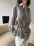 Layered tencel shirt and skirt set in charcoal — main image