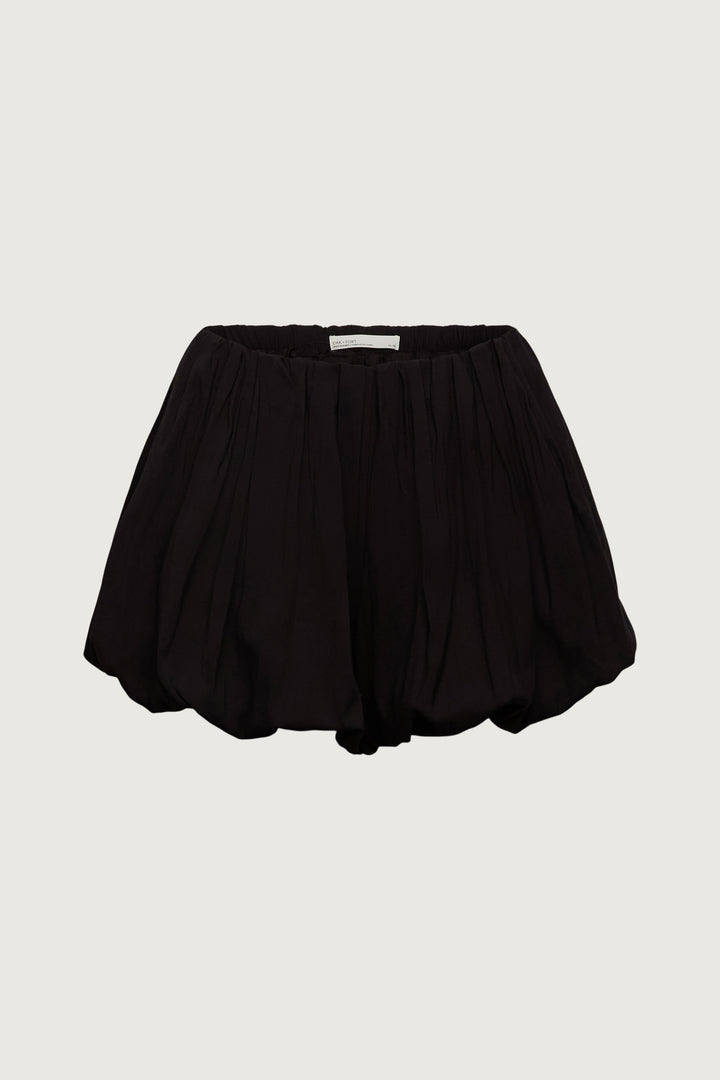 OFF THE SHOULDER TOP AND BALLOON SHORT SET in Black — alternate angle