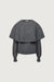 Chunky ribbed cape sweater set in charcoal — main image