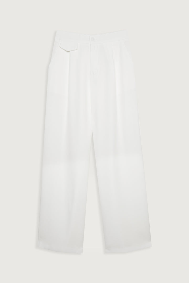 CROPPED BLAZER AND PANT SET in White — alternate angle