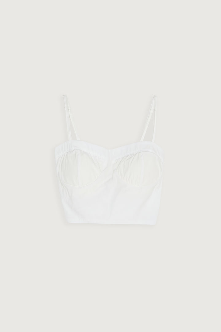 BUSTIER TANK AND OVERSIZED SHIRT SET in White — alternate angle