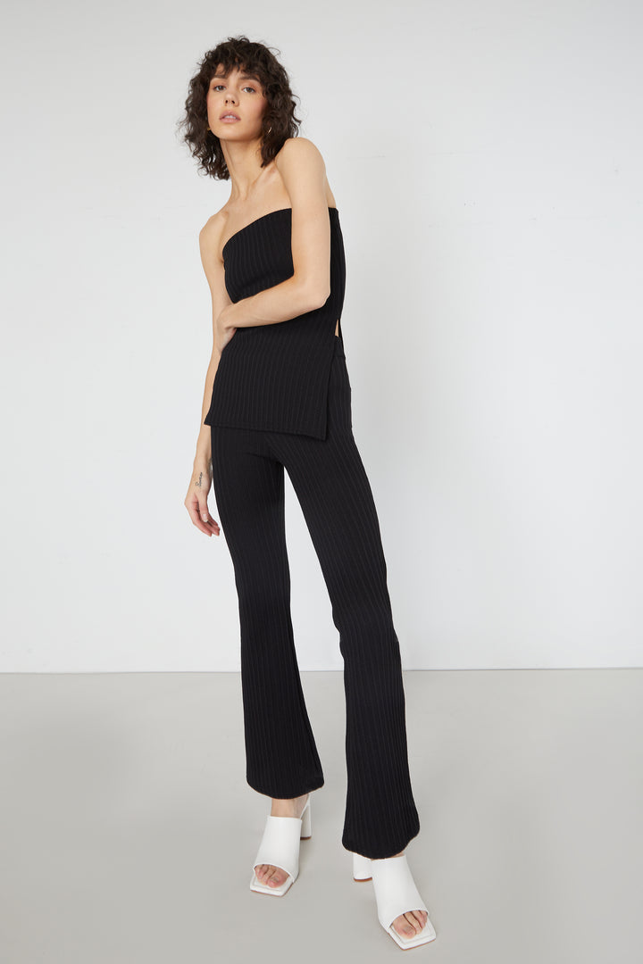 TUBE TOP AND PANT SET in Black — alternate angle