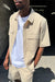 Short sleeve utility shirt in beige — main image
