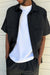 Short sleeve utility shirt in black — main image