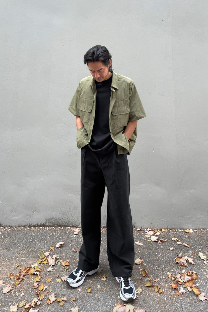 SHORT SLEEVE UTILITY SHIRT in Burnt Olive — alternate angle