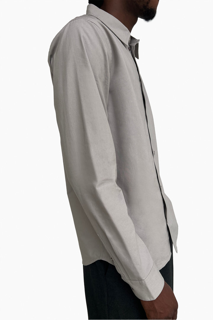 COTTON POPLIN SHIRT in Opal Gray — alternate angle