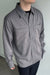 Front pocket button up shirt in steel grey — main image