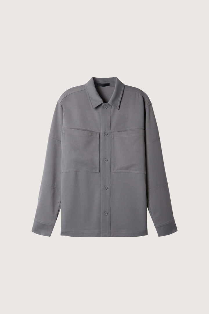 FRONT POCKET BUTTON UP SHIRT in Steel Grey — alternate angle